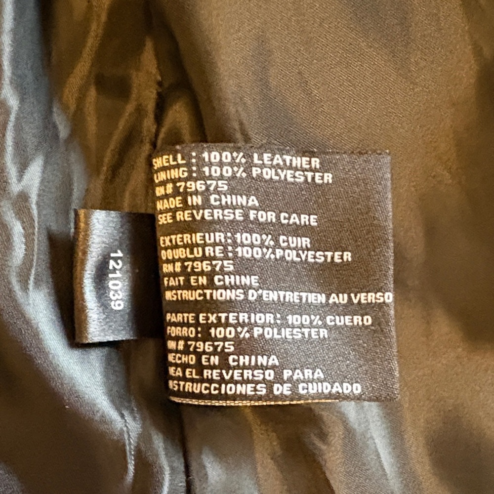 Michael Kors Black Leather Jacket for Women - Picture 7 of 9